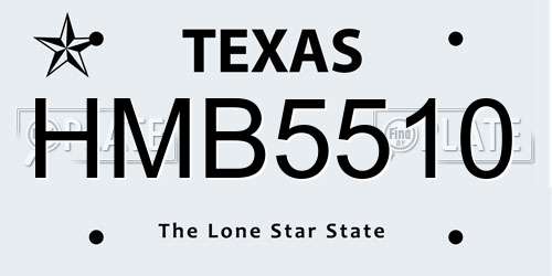 HMB5510 Texas License Plate