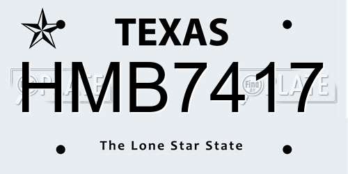 HMB7417 Texas License Plate