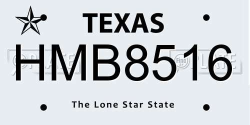 HMB8516 Texas License Plate