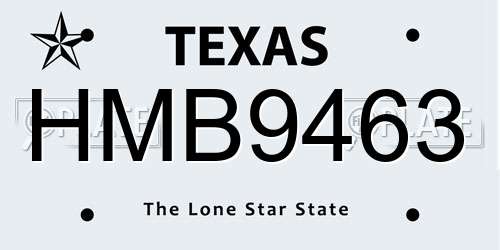HMB9463 Texas License Plate