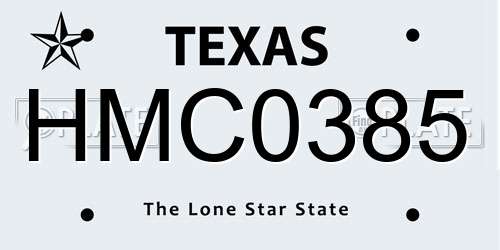 HMC0385 Texas License Plate