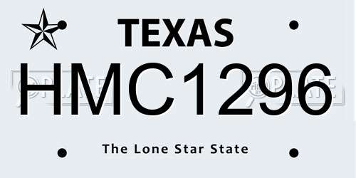 HMC1296 Texas License Plate