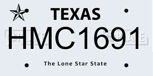 HMC1691 Texas License Plate