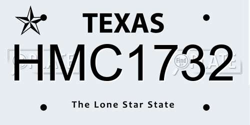 HMC1732 Texas License Plate