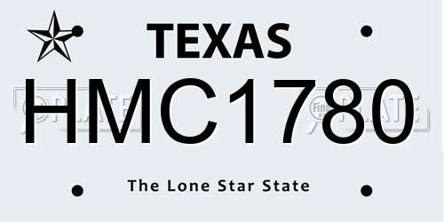 HMC1780 Texas License Plate