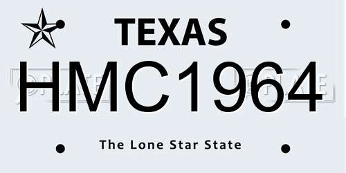 HMC1964 Texas License Plate