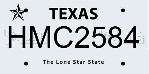 HMC2584 Texas License Plate