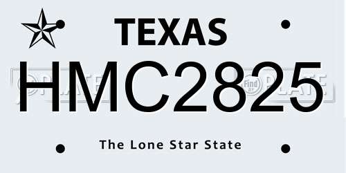 HMC2825 Texas License Plate