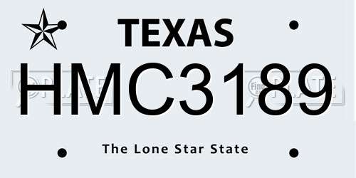 HMC3189 Texas License Plate