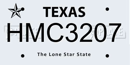 HMC3207 Texas License Plate