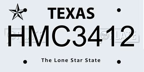 HMC3412 Texas License Plate
