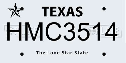 HMC3514 Texas License Plate