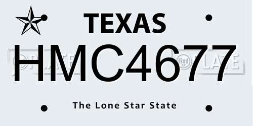 HMC4677 Texas License Plate
