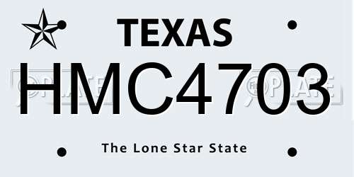 HMC4703 Texas License Plate