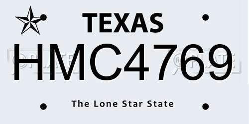 HMC4769 Texas License Plate