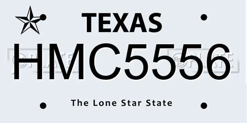 HMC5556 Texas License Plate