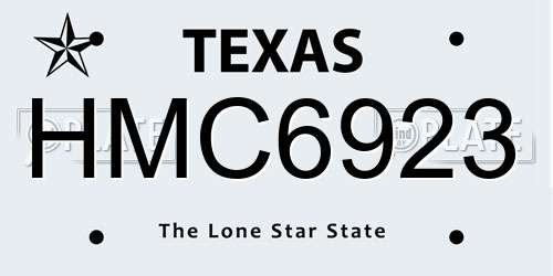 HMC6923 Texas License Plate