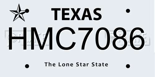 HMC7086 Texas License Plate