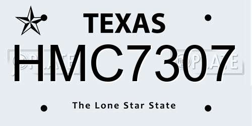HMC7307 Texas License Plate