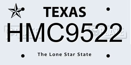 HMC9522 Texas License Plate