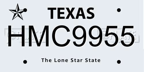HMC9955 Texas License Plate