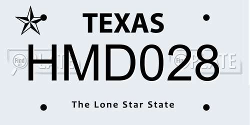 HMD028 Texas License Plate
