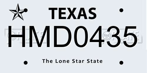 HMD0435 Texas License Plate