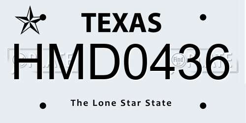 HMD0436 Texas License Plate