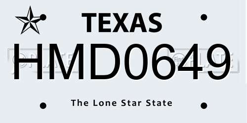 HMD0649 Texas License Plate