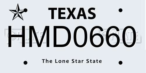 HMD0660 Texas License Plate