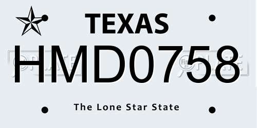 HMD0758 Texas License Plate