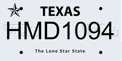 HMD1094 Texas License Plate