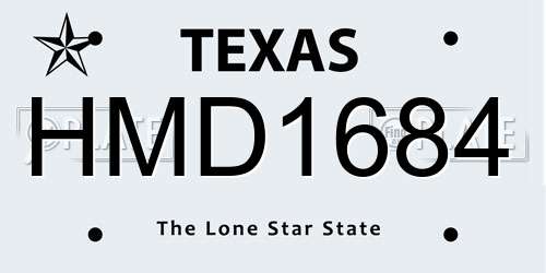 HMD1684 Texas License Plate