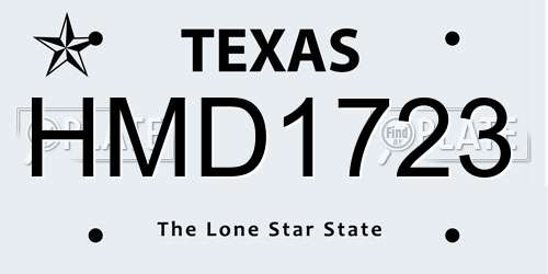HMD1723 Texas License Plate