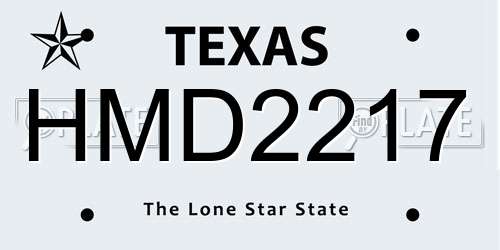 HMD2217 Texas License Plate