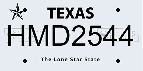 HMD2544 Texas License Plate
