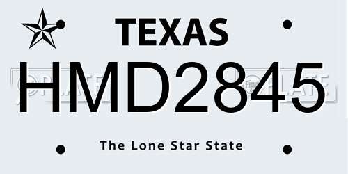 HMD2845 Texas License Plate