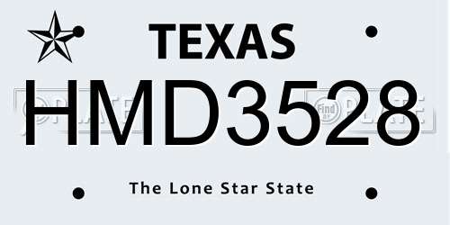 HMD3528 Texas License Plate