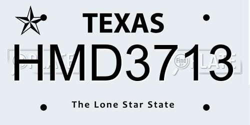 HMD3713 Texas License Plate