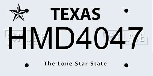 HMD4047 Texas License Plate
