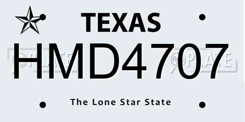 HMD4707 Texas License Plate