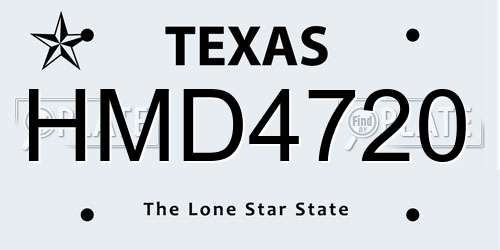 HMD4720 Texas License Plate