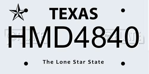HMD4840 Texas License Plate