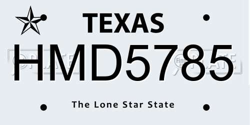 HMD5785 Texas License Plate