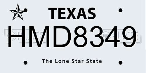 HMD8349 Texas License Plate