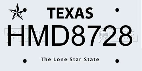 HMD8728 Texas License Plate