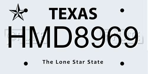HMD8969 Texas License Plate