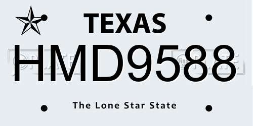 HMD9588 Texas License Plate