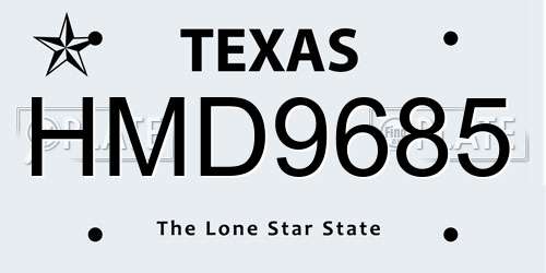 HMD9685 Texas License Plate