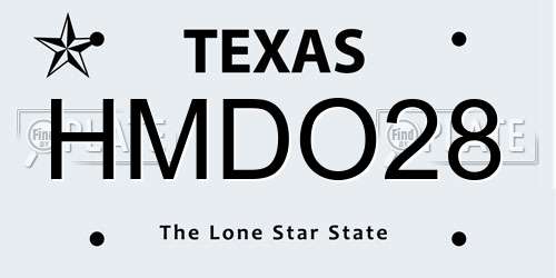 HMDO28 Texas License Plate